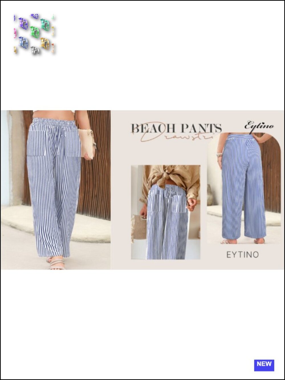 Plus Size Wide Leg Palazzo Pants Elastic High Waist Lounge Trousers with - Picture 6 of 6